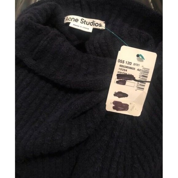 NWT ACNE STUDIOS KENNICE RIBBED BOULCE LONG SLEEVE RIBBED MIDI DRESS  US SZ M - Picture 12 of 12